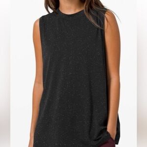 Lululemon boyfriend tank black with white specs